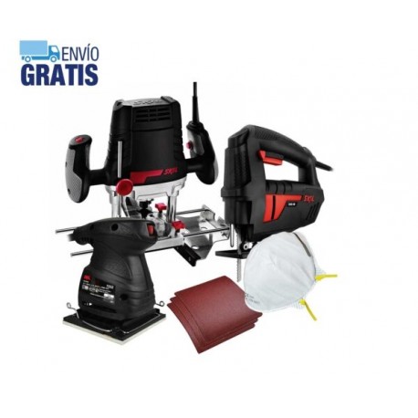 Kit Lijadora de Palma + Router + Sierra Caladora