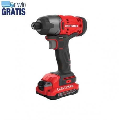 Kit de destornillador de impacto inalámbrico V20* de 1/4 pulg. (1 batería) Craftsman CMCF800C1