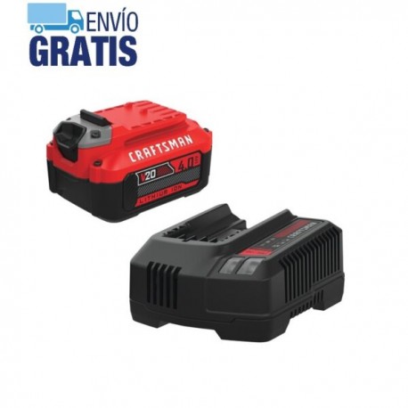 Batería de iones de litio V20* 4.0Ah y cargador Craftsman CMCB204-CK